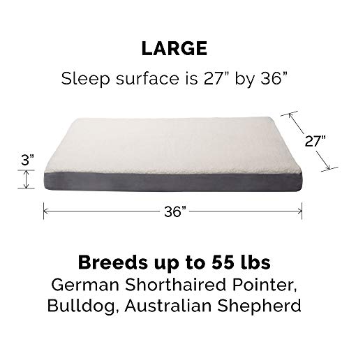 Furhaven Replacement Dog Bed Cover Sherpa & Suede Mattress, Machine Washable - Gray, Large #TOP2