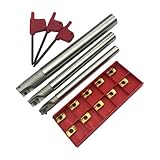 JTR 3pcs 90 Degree BAP300R End Mill Holders Indexable Inserts Tool Holder with 10pcs APMT1135PDER Milling Inserts for Machining Steel, Cast Iron