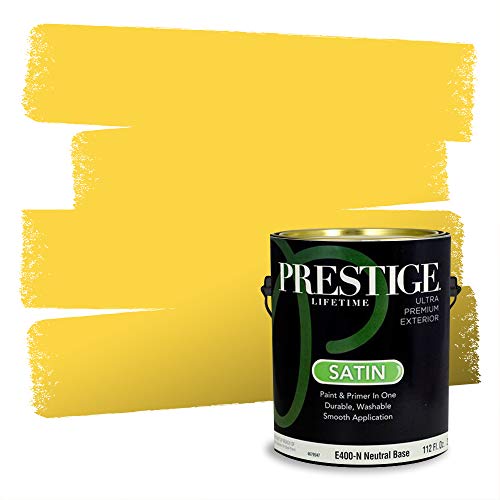 PRESTIGE Paints Exterior Paint and Primer In One, 1-Gallon, Satin, Comparable Match of Valspar* Golden Yellow*