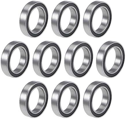 sourcing map 6802-2RS Deep Groove Ball Bearings 15mm x 24mm x 5mm Double Sealed Chrome Steel P6(ABEC3) 10pcs
