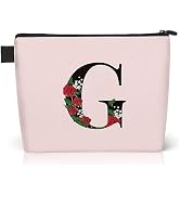 YESMET Personalized Makeup Bag, Makeup Bags for Women, Canvas Initial Cosmetic Bag Travel Make Up...