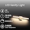 Joossnwell LED Vanity Lights 24" Inch Gold Dimmable Bathroom Vanity ...