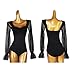 ZYDANC Modern National Standard Bodysuit Latin Ballroom Dance Leotard Waltz Tango Jumpsuit Skating Gymnastic Tops,Black,S
