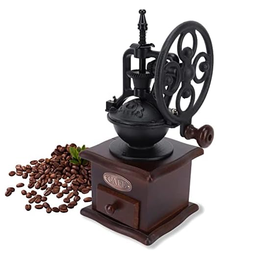 Molinillo De Café Manual, Molinillo De Frijoles Vintage Molinillo De Mano Molinillo De Mano De Madera Molinillo De Granos De Café Con Cajón Para El Café De La Oficina En El Hogar