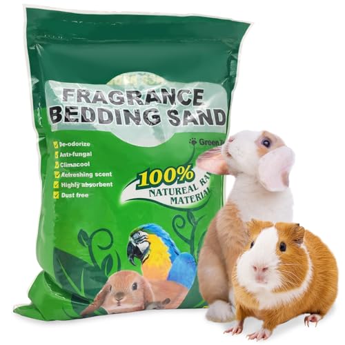 VCEPJH Rabbit Litter Pellets,5.5lb Guinea Pig Litter Box Bedding Odor Control Small Animals Training Litter Potty Sand for Ferret Bunny Chinchilla and Other Small-Sized Pets(Green Tea)
