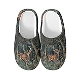 NNCSNE Elche Zapatillas de Algodón Cálidas para el Hogar Zapatillas de Algodón Antideslizantes Casa Hotel Spa Dormitorio Viajes para Hombres Mujeres, 5, XXX-Large