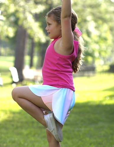Zaclotre Girls Butterfly Shorts with Pockets 2 in 1 Flowy Running Shorts Kids Athletic Skorts for Tennis Cheer Dance4