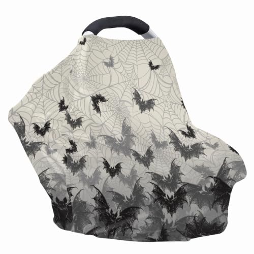 Image of Halloween Baby Car Seat Cover Girl Boy Carseat Covers, Bat Cobweb
