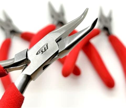 Ergonomic Bent Nose Pliers Wire Wrapping with Foam Handles Jewelry Making Tool By JTS