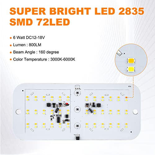 Bluefire 800Lm Rv Ceiling Dome Lights,Dimmable Rv Interior Led Lights Sliding Brightness 6W Dc12-18V Fixture With Dimmer Switch For Rvs, Campers, Motorhomes, Trailers(4 Pack) #TOP3