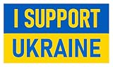 I Support Ukraine Bumper Sticker Large 4x7 Featuring the Ukraine Flag Stand with Ukraine! Great Sticker - Ignore the Idiot 1 Star Who Couldn't Work a Sticker - OMG