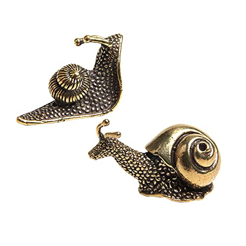 Acxico 2Pcs Solid Brass Snail Figurines Small Statue House Decoration Animal Figurines Gift #TOP15