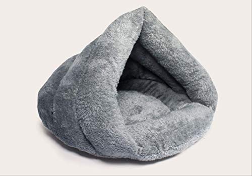 Sofá Interior De La Cama De La Mascota 2 En El Nido De 1 Mascota Portable Gato Saco De Dormir Manta Plegable Mascota Semi-Cubierta Zapatillas En Forma De Cama De Invierno S No. 45 x 35CM Gris