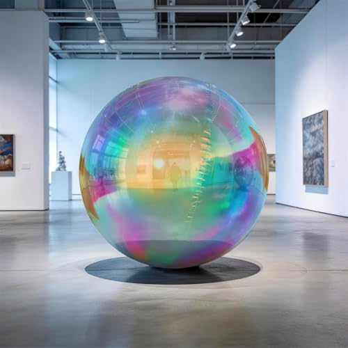 OZIS 59 inch Giant Inflatable Mirror Ball for Hanging&Standing PVC Airtight Disco Bubble Balloon For Wedding Event Nightclub Stage Party Decor 1 Piece (Color)