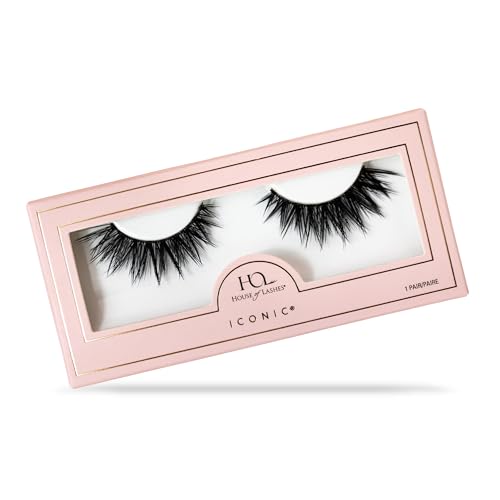 House of Lashes Iconic False Eyelashes - Comfortable Fake lashes for Bold Daring Look, Easy and Reusable Faux Mink Lashes for All Eye Shapes