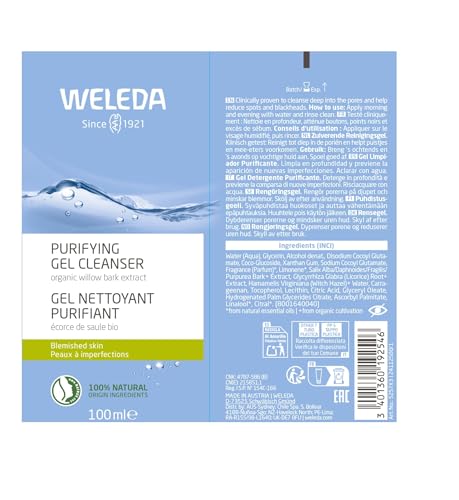 Weleda – Gel Limpiador Purificante, Limpia los Poros, Evita la Aparición de Imperfecciones, Reduce Exceso Sebo, Ingredientes Naturales, Vegana, Piel Mixta a Grasa – 100 ml - imagen 2