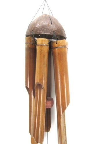 90cm Großes Windspiel Klangspiel Feng Shui Garten Wetterfest Bambus Kokosnuss – Bild 4