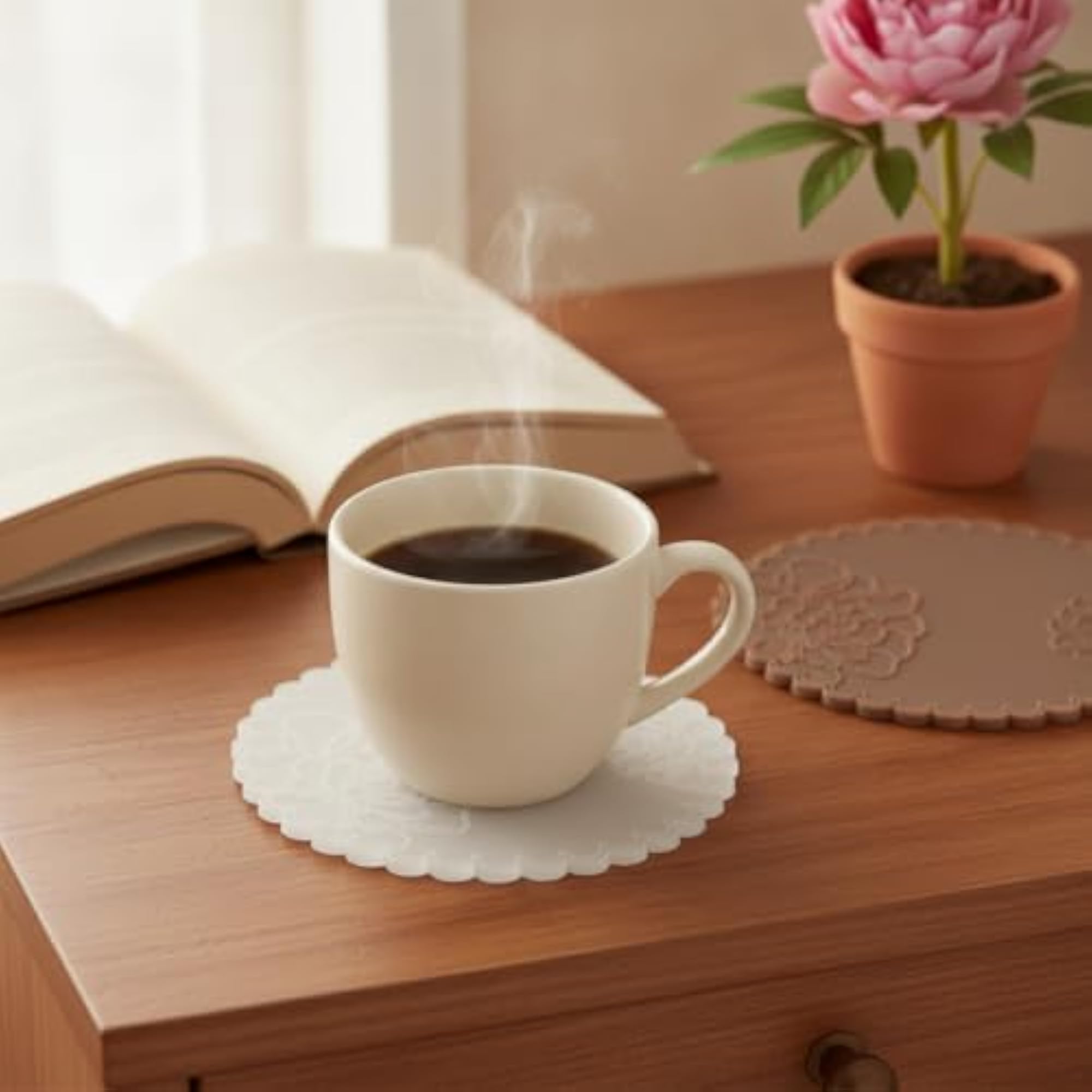 Creative Flower Silicone Coaster Set, Heat Resistant Gift