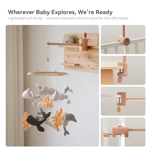 Support mobile en bois pour lit de bébé cadeau de naissance idéal - 4