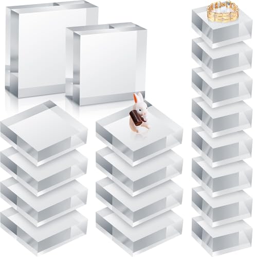 Remerry 16 Pcs Clear Acrylic Blocks