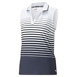 pumagolf W MATTR SL Stripe Polo, Navy Blazer, XSmall