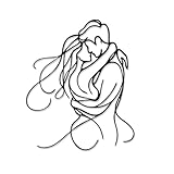 YATEASLU Line Couple Metal Wall Decor - Romantic Love Wall Decor for Bedroom, Modern Sculpture Couple Gift