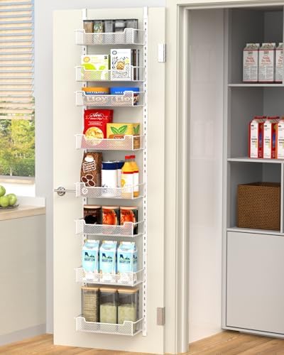 VyGrow 12.3" W Narrow Over the Door Pantry Organizer, 8-Tier Over...