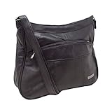 Quenchy London Italian Leather Ladies Handbag Black Soft Leather Shoulder Bag 7691