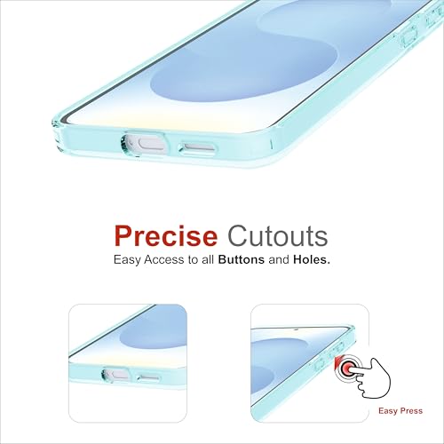 Image of Case for Samsung Galaxy S25 Plus, [Anti-Yellowing Technology] [Military Grade Drop Protection] Shockproof Slim Hybrid Phone Case for Samsung Galaxy S25 Plus 5G - Crystal Aqua Blue