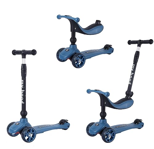 Trottinette Kick'n Ride My Hood 505142 bleu porteur 3 roues évolutif 2 en 1