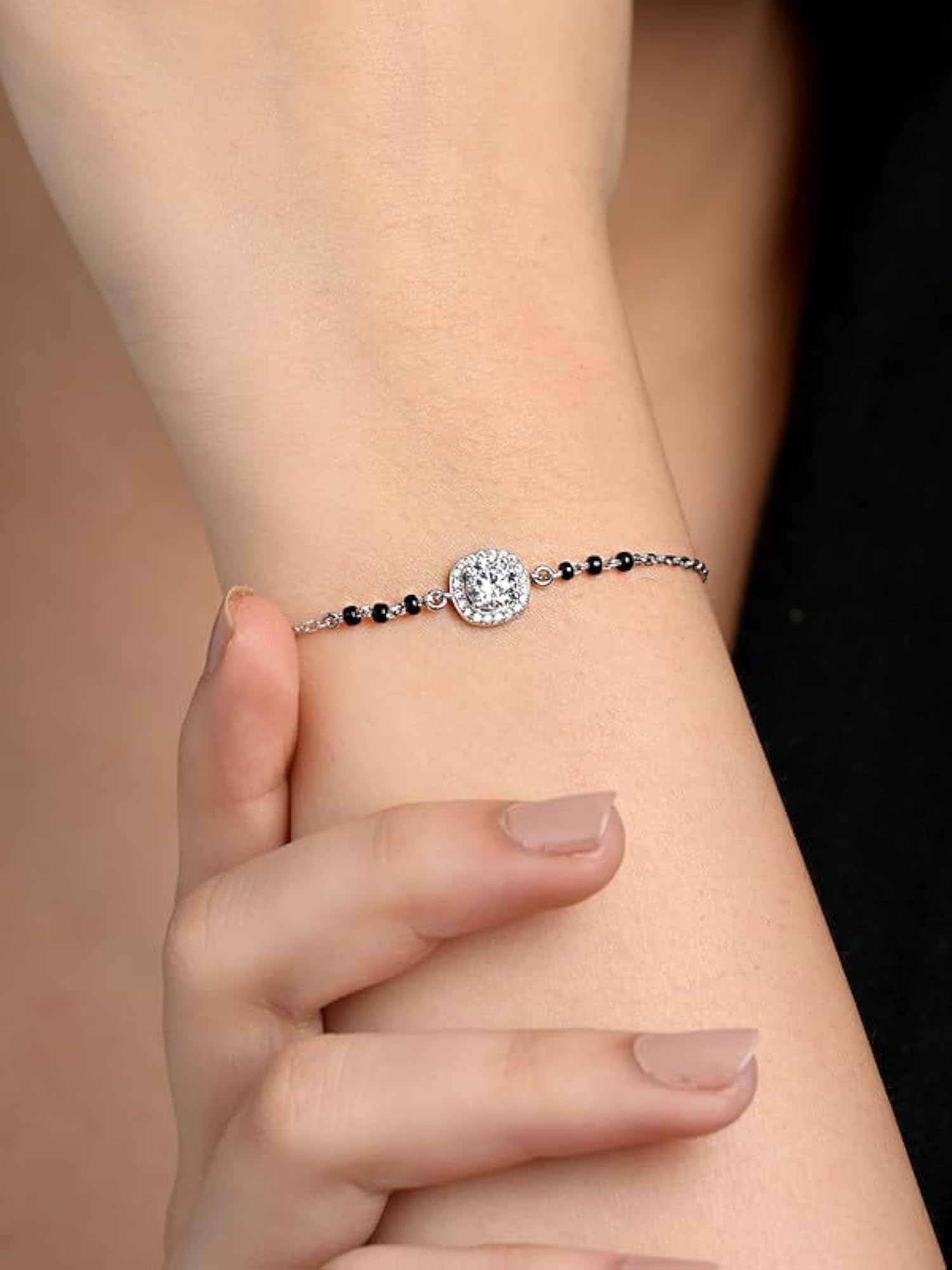 Women's 925 Silver Urja Solitaire Hand Mangalsutra Bracelet