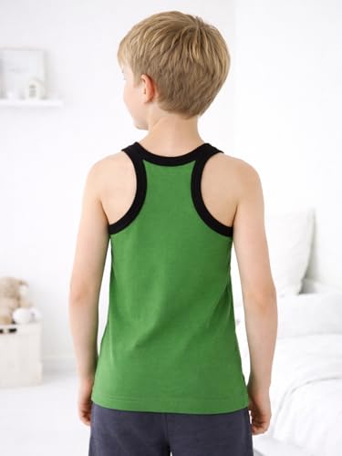 Image of Lux Cozi Sleeveless Gym Vest for Boys | 100% Cotton Material | Round Neck, Regular Fit | Pack of 4 | Color and Print May Vary