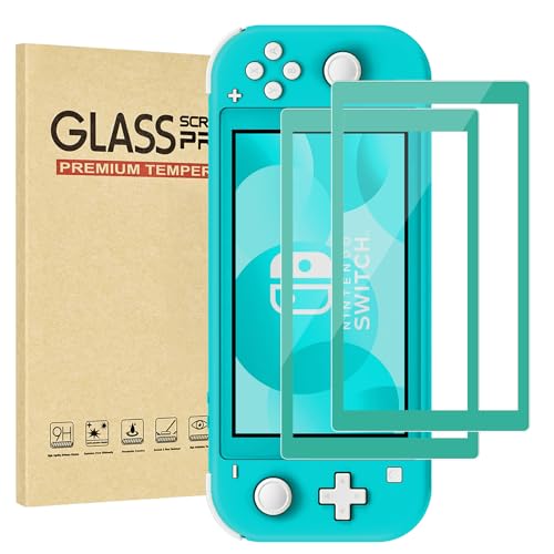 Rvciby Protecteur Écran Verre Trempé Bordure Verte 2-Pack Switch Lite 5.5"