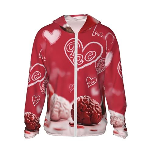 UPF 50+ Sun Protection Hoodie Long Sleeve Valentine Day Sun Shirt Rash Guard Fishing Shirts for Men