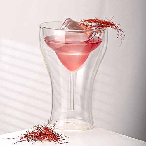 Useekril Glassware Margarita Glasses, Clear Double Wall Insulated Barware, Refrigerator And Freezer Safe, Great Gift For Mixed Drink Lovers, 9 Oz Capacity, Set Of 2 #TOP6