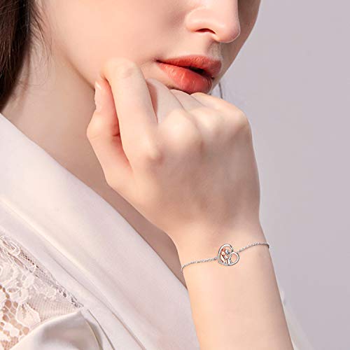 YFN Horse Jewelry Gift 925 Sterling Silver Girls Horse Adjustable Bracelet for Women Girls (Rose Horse Bracelet) - Image 6