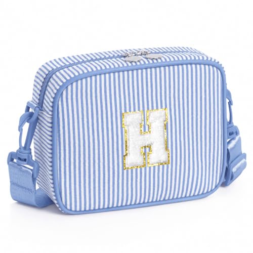 YOOLIFE Birthday Gifts for Girls Kids Initial Purse Crossbody Bag, Blue H