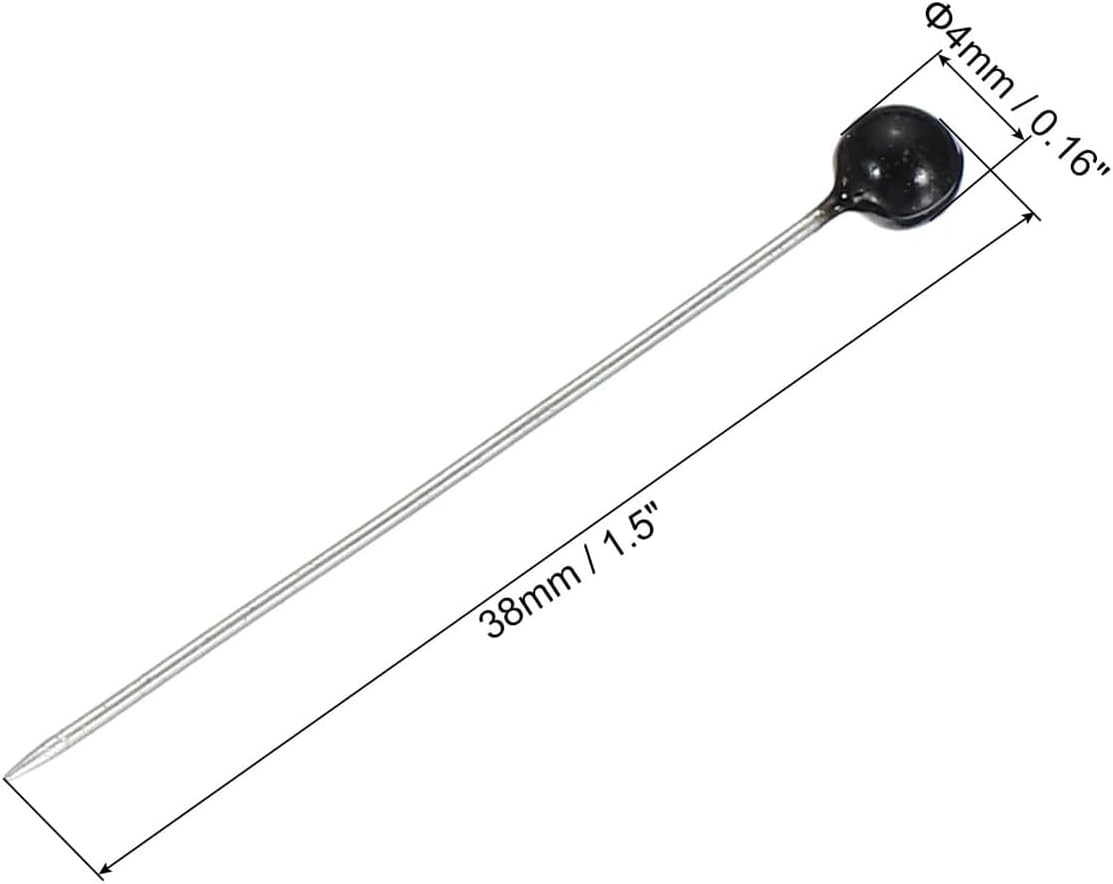 480 Pcs Round Pearl Head Sewing Pins Straight Pins Head pins,1.5 inch - (Black and White)