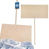 KOTARBAU® Holz Schneeschaufel Schneeschieber 100cm mit Holzstiel Verstärkt Holz Schild 150 cm