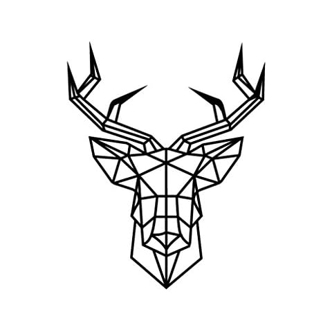 LUFA DIY Modern Geometric Deer Head Sticker Deer Head Vinyl Wall Sticker DIY Animal Art Decal Home Office Decor Removable Decal Art Cover