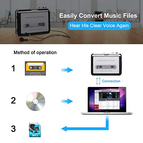 Cassette Player Tape To MP3 Converter Via USB Retro Walkman Auto Reverse Portable Audio Music Tape Player