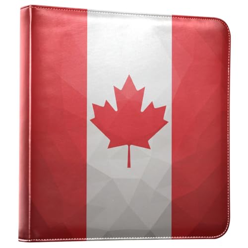 Álbum de fotos grande con estampado de la bandera de Canadá JIPONI, álbumes de scrapbook con cubierta de cuero DIY para fotos de 4x6, 5x7 y 6x8 pulgadas, libro de recuerdos autoadhesivo para bodas, bebés y familia miniatura 1