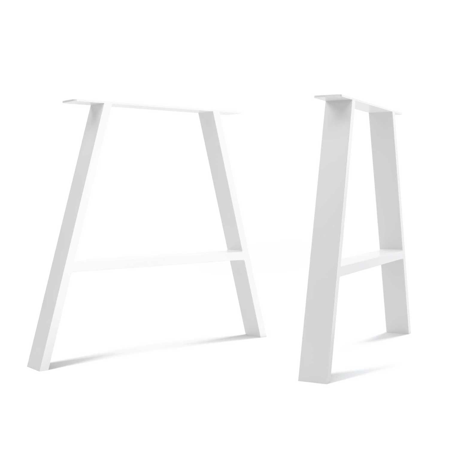 The Hairpin Leg Co. [HLC 2 x Industrial A-Frame Table Legs - Surface Conditioned Steel, Precision Laser Cut, TIG Welded with Free Screws, Build Guide and Floor Protectors - 71cm [Table Wide, White]