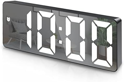 Criacr Digital Alarm Clock, Alarm Clocks Bedside with Big LED Temperature Display, Bedside Clock with USB/Battery Powered, Snooze, Date, Time, 3 Adjustable Brightness, Voice Control, 12/24Hr (Green)