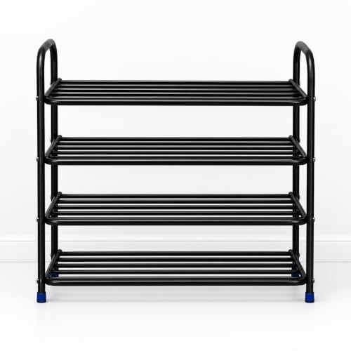 Image of Ebee 4 tier 12 pair heavy metal shoe rack (64 x 64 x 25 cm)