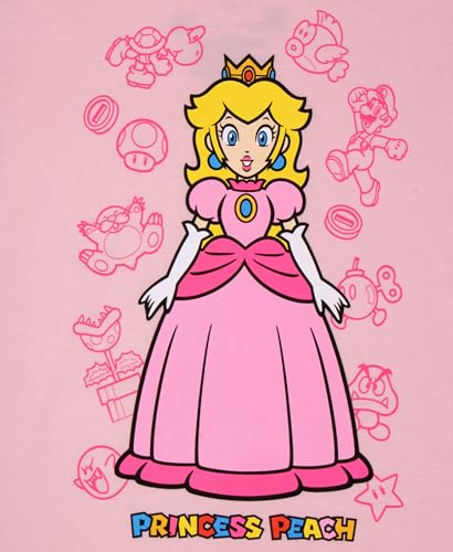 Image of Nintendo Super Mario Princess Peach Girls Graphic Print Short Sleeve T-Shirt 2-Pack