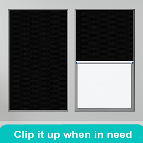 100% Blackout (157" X 57") Shades Window Coverings Travel Portable Black Out Curtain Light Blocking, Skylight Temporary Blackout Fabric Material Blackout Blinds For Baby Nursery #TOP4