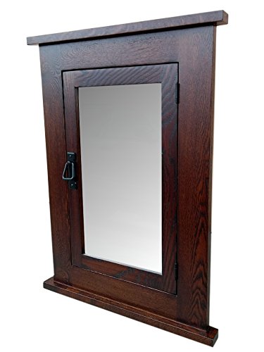 Solid Oak Dark Mission Recessed Medicine Cabinet/Solid Wood & Handmade #TOP3