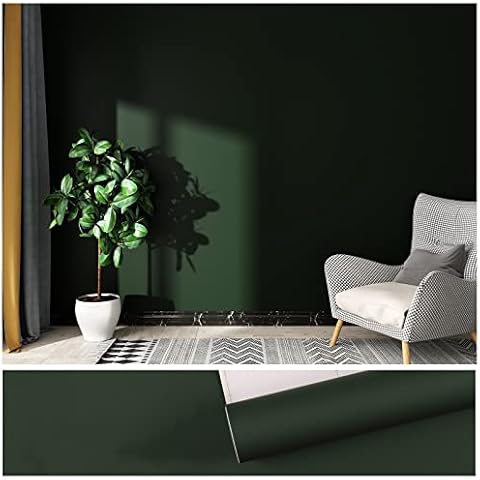 VEELIKE Dark Green Peel and Stick Wallpaper Self Adhesive Solid Green Contact Paper Waterproof Decorative Vinyl Film for Walls Countertops Cabinets Shelf Drawer Liners Bedroom Kitchen 15.7''x354'' Cover