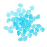 RORPOIR 100 Piezas Piedras Luminosas Decorativas para Acuario Piedras de Resina Azul para Decoración de Peceras y Jardines Resistentes y Fáciles de Cuidar para Acuarios de Agua Dulce